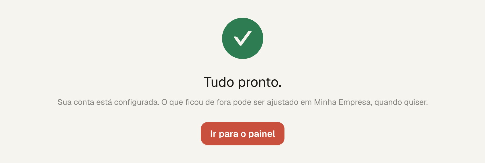 Tela real de conclusão da configuração inicial do LocusHub: tudo pronto